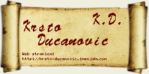 Krsto Ducanović vizit kartica